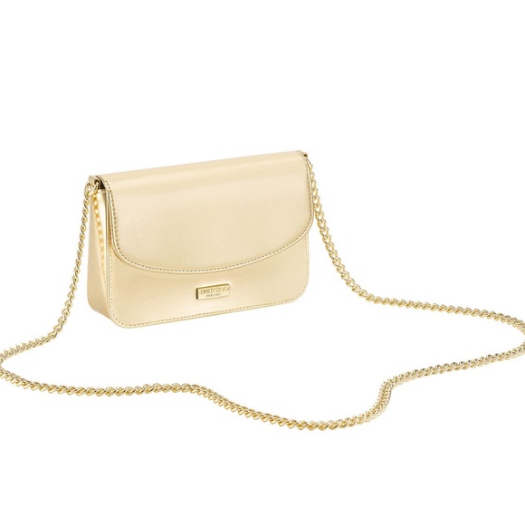 JIMMY CHOOSE PARFUMS GOLD EVENING BAG-NWT - Picture 1 of 12